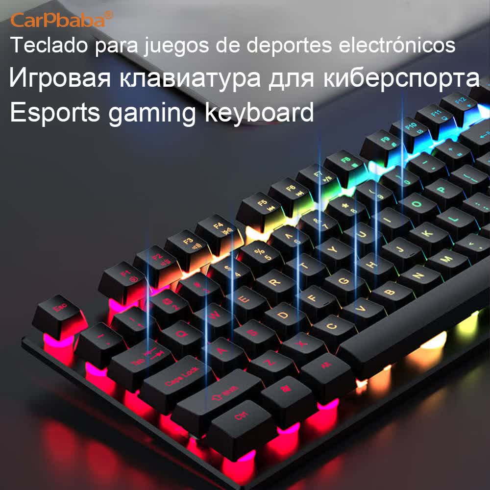 Retro Gaming Uk - Металлическая клавиатура с Rgb-подсветкой, 104 клавиш,