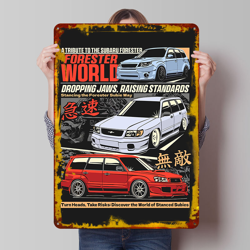 World Of Retro Gaming - Металлический постер «Спортивный автомобиль Forester World»,