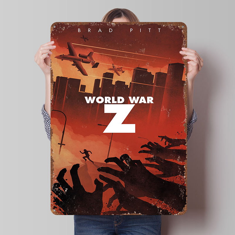 World Of Retro Gaming - Винтажная металлическая табличка World War Z: