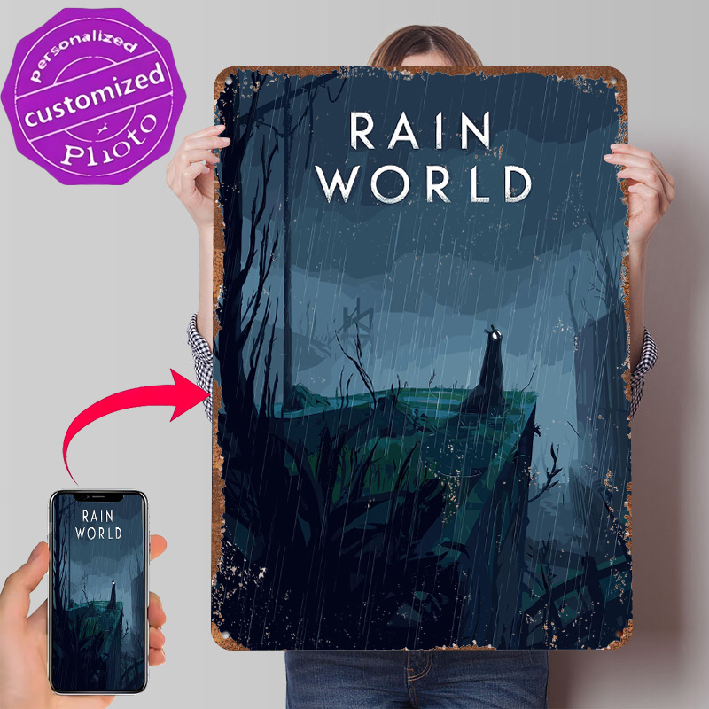 World Of Retro Gaming - Металлический постер с обложкой игры Rain